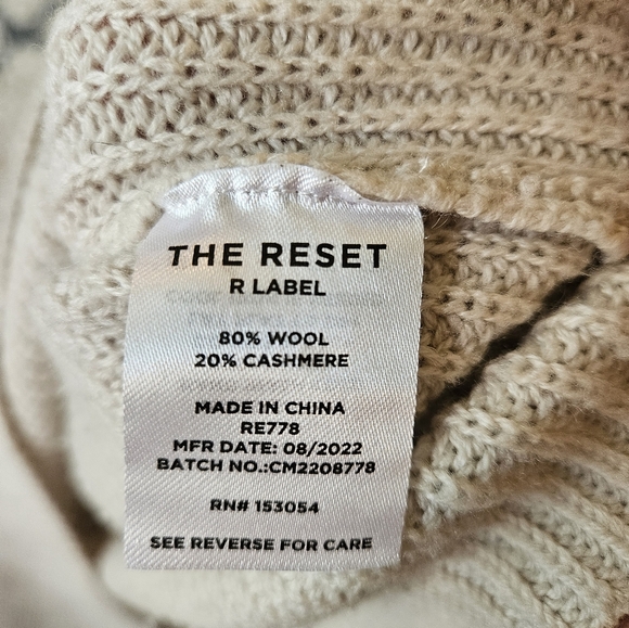 The Reset R Label The V Neck Wool Cashmere Sweater Xl - Picture 5 of 5